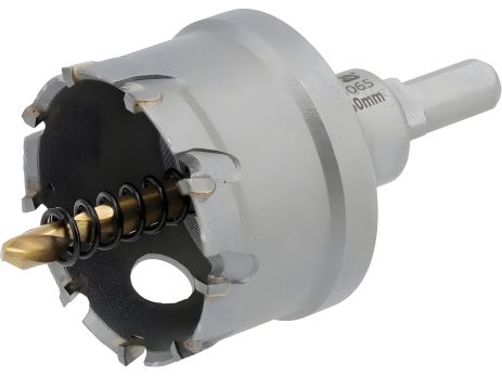 Сверло-коронка по металлу TCT: Ø50 x 103 мм с направляющим, 6-гран. хвост 3/8" Yato YT-44065 Сверло-коронка по металлу TCT: Ø50 x 103 мм с направляющим, 6-гран. хвост 3/8" Yato YT-44065