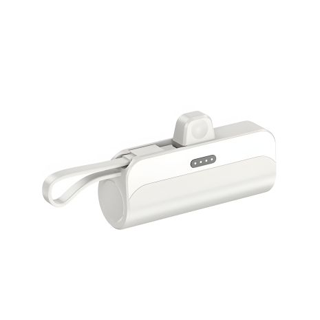 Міні Power Bank з роз'ємом Lightning та штекером Type-C (5000 мАг) White Міні Power Bank з роз'ємом Lightning та штекером Type-C (5000 мАг) White