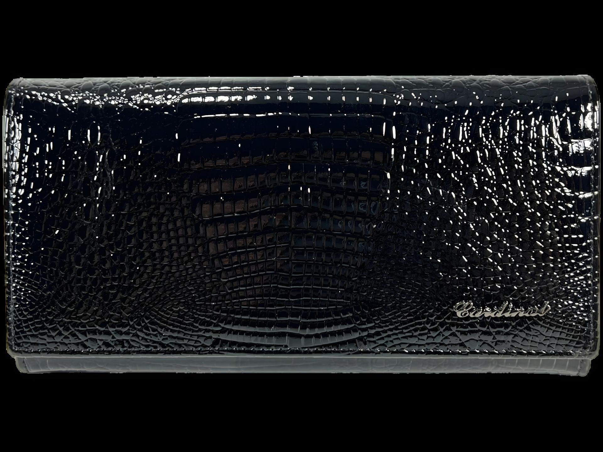 Чорний гаманець з натуральної шкіри з блискавкою Чорний гаманець з натуральної шкіри з блискавкою