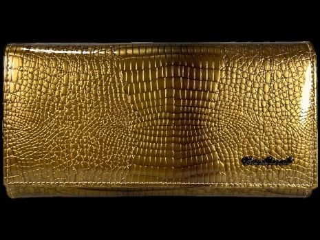 Женский кожаный кошелек золотой, с застежкой на молнии, для монет