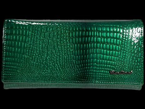 Женский кошелек из лакированной кожи, зеленый цвет