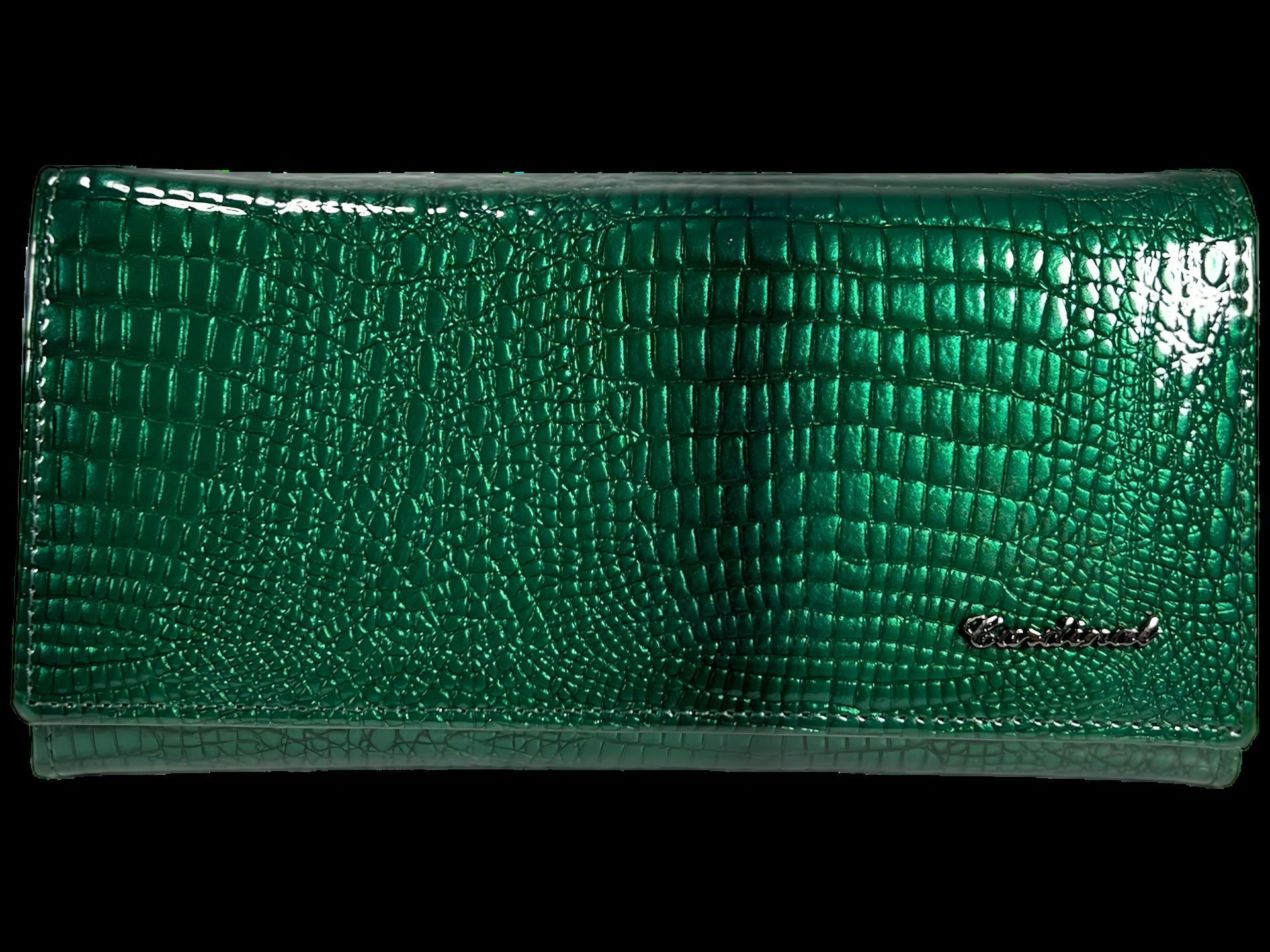 Жіночий гаманець лакований шкіряний зеленого кольору Жіночий гаманець лакований шкіряний зеленого кольору