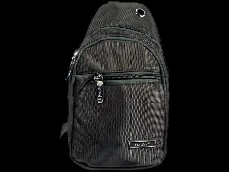 Сумка-слінг сірого кольору на три відділення, 2 л