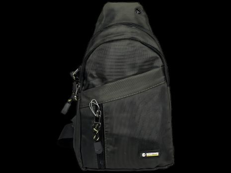 Чоловічий слінг на чотири відділення, водовідштовхуюча тканина, зелений колір