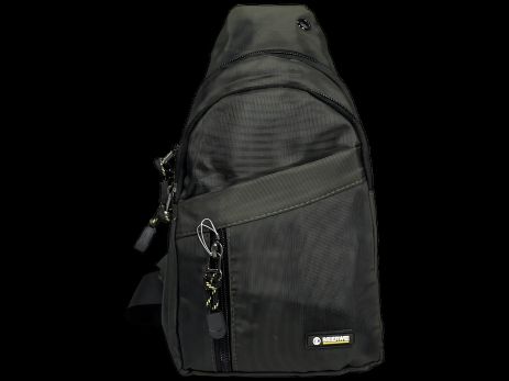 Чоловічий слінг на чотири відділення, водовідштовхуюча тканина, зелений колір