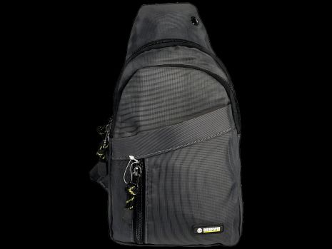 Слінг-сумка на чотири відділення, вихід для навушників, сіра