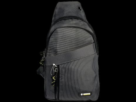 Слінг-сумка на чотири відділення, вихід для навушників, сіра