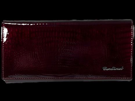 Стильный кошелек из натуральной кожи, бордовый, 4 отделения для купюр