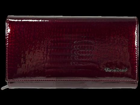 Женский кожаный кошелек бордового цвета с кнопочной застежкой Женский кожаный кошелек бордового цвета с кнопочной застежкой