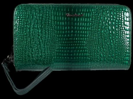 Зелений жіночий гаманець зі шкіри із застібкою на блискавці Зелений жіночий гаманець зі шкіри із застібкою на блискавці