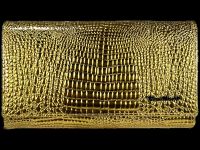 Элитный кошелек из натуральной кожи, золотистый, с кнопочной застежкой Элитный кошелек из натуральной кожи, золотистый, с кнопочной застежкой