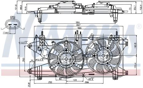 Охолодження двигуна вентилятор FIAT DOBLO (01-) 1.3 MJTD - 1.9 JTD, NISSENS (85689) Охолодження двигуна вентилятор FIAT DOBLO (01-) 1.3 MJTD - 1.9 JTD, NISSENS (85689)