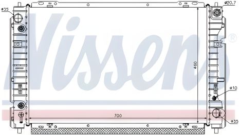 Радиатор двигателя охлаждения FORD MAVERICK, MAZDA TRIBUTE — NISSENS (62004)