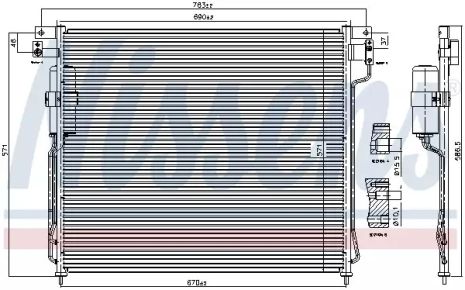 Радиатор, конденсор кондиционера NISSAN NP300, NISSENS (94879)