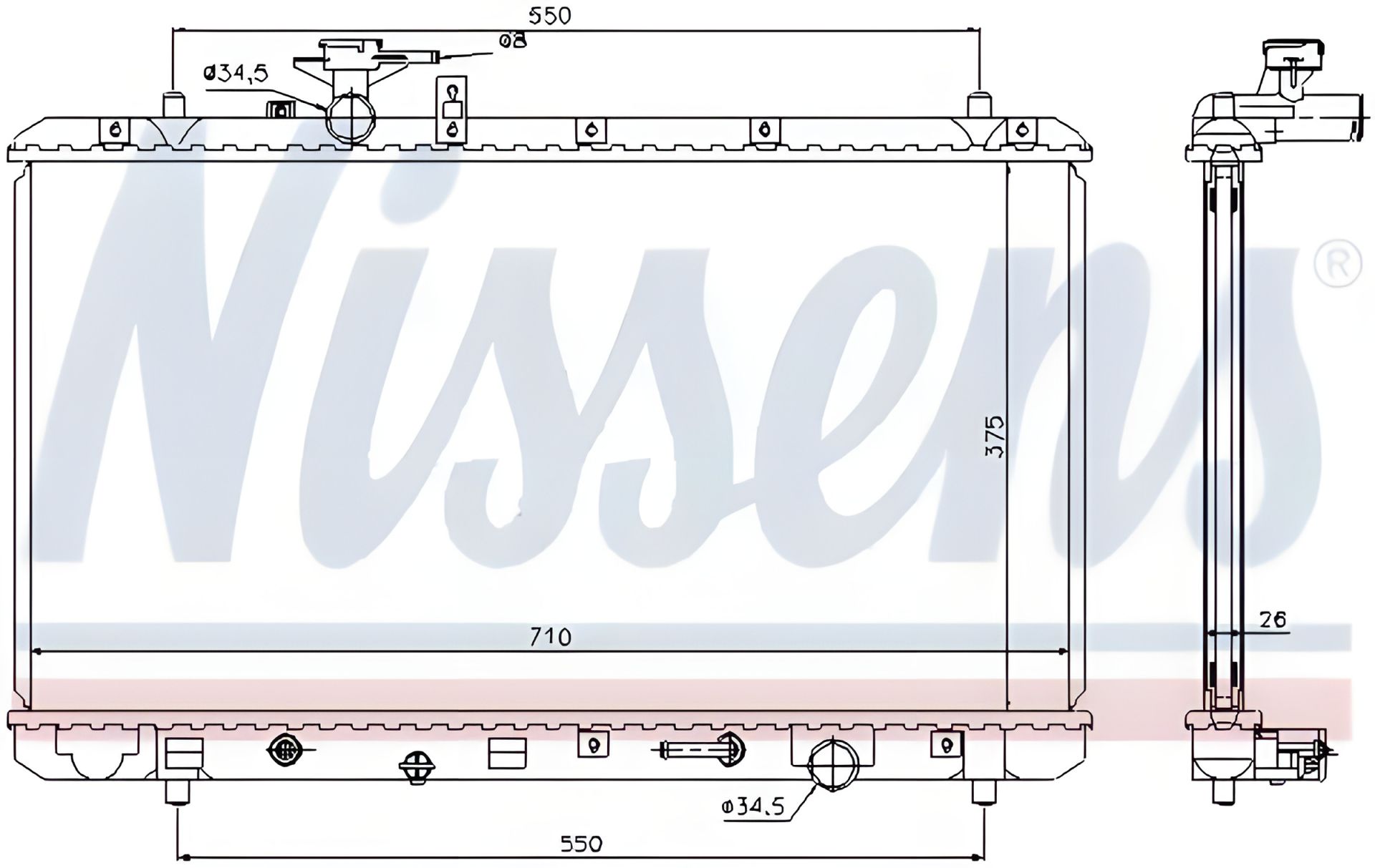 Радіатор двигуна SUZUKI SX4, NISSENS (64205) Радіатор двигуна SUZUKI SX4, NISSENS (64205)