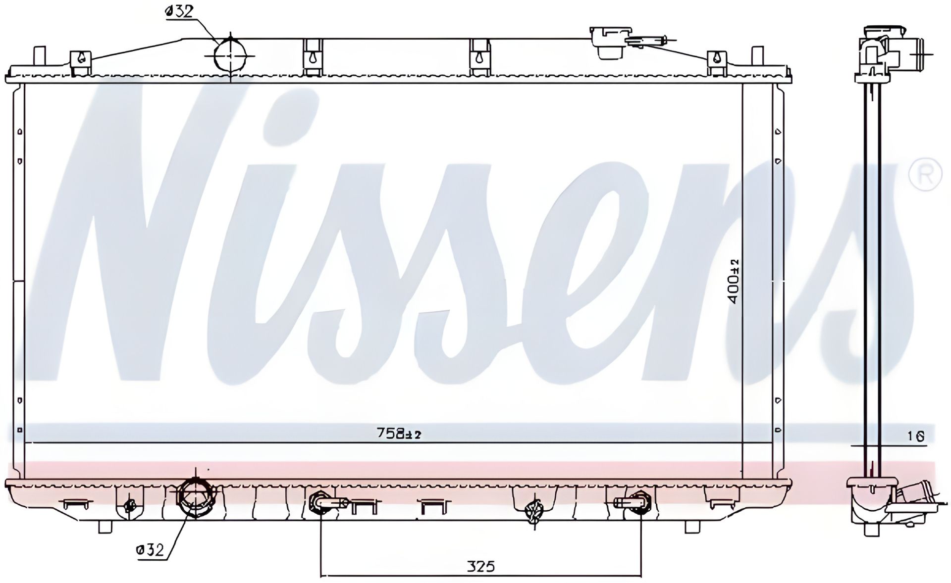Охлаждающий радиатор для двигателя HONDA ACCORD, NISSENS (68138) Охлаждающий радиатор для двигателя HONDA ACCORD, NISSENS (68138)