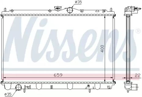 Радиатор охлаждения двигателя MITSUBISHI SPACE, NISSENS (62857A)