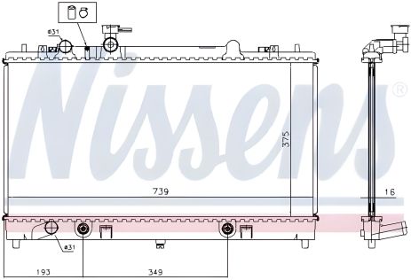 Радиатор охлаждения двигателя для MAZDA 6, NISSENS (62465A) Радиатор охлаждения двигателя для MAZDA 6, NISSENS (62465A)