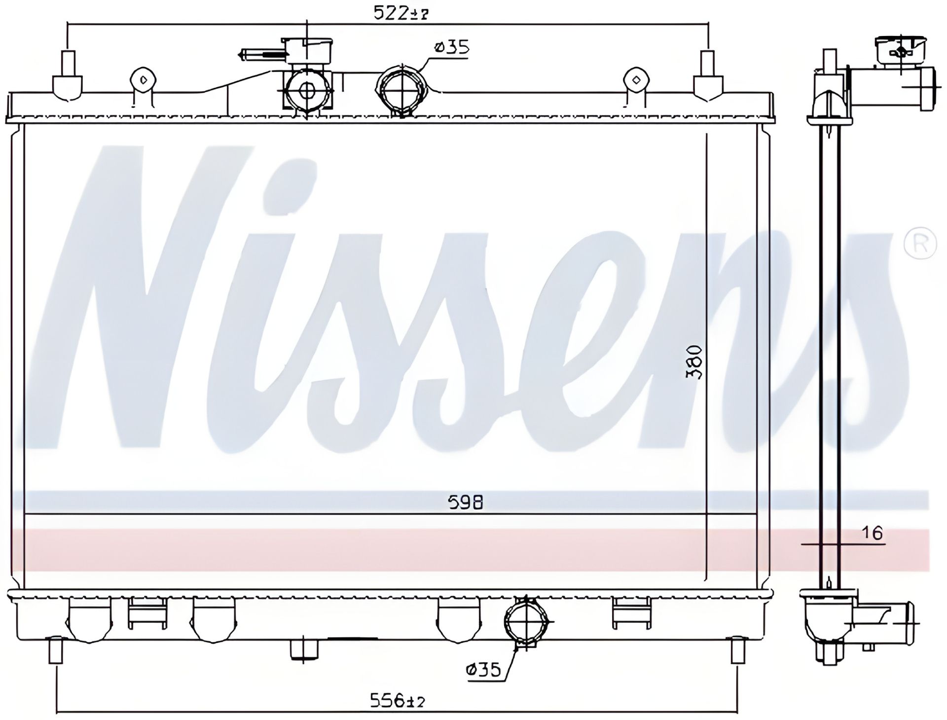 Двигательный радиатор охлаждения NISSAN JUKE, NISSENS (68741) Двигательный радиатор охлаждения NISSAN JUKE, NISSENS (68741)