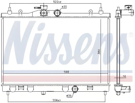 Радиатор охлаждения двигателя NISSAN JUKE, NISSENS (68741)