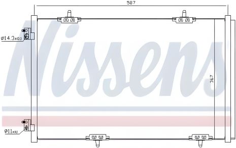 Радіатор-конденсор кондиціонера PEUGEOT 301, CITROËN C-ELYSEE, NISSENS (940333)