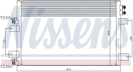 Радиатор, конденсор кондиционера CHRYSLER SEBRING, DODGE AVENGER, NISSENS (940151)