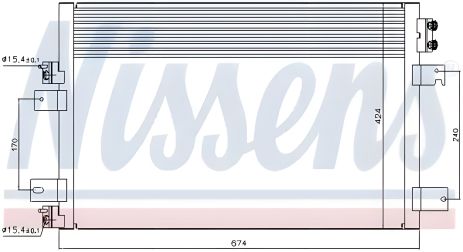 Радіатор, конденсор кондиціонера для CHRYSLER SEBRING, DODGE AVENGER, NISSENS (940151)