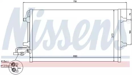 Радіатор, конденсор кондиціонера VOLVO C30, NISSENS (940154)