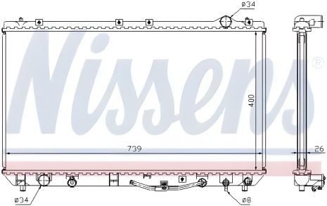 Радіатор для LEXUS ES/TOYOTA CAMRY від NISSENS (647541)