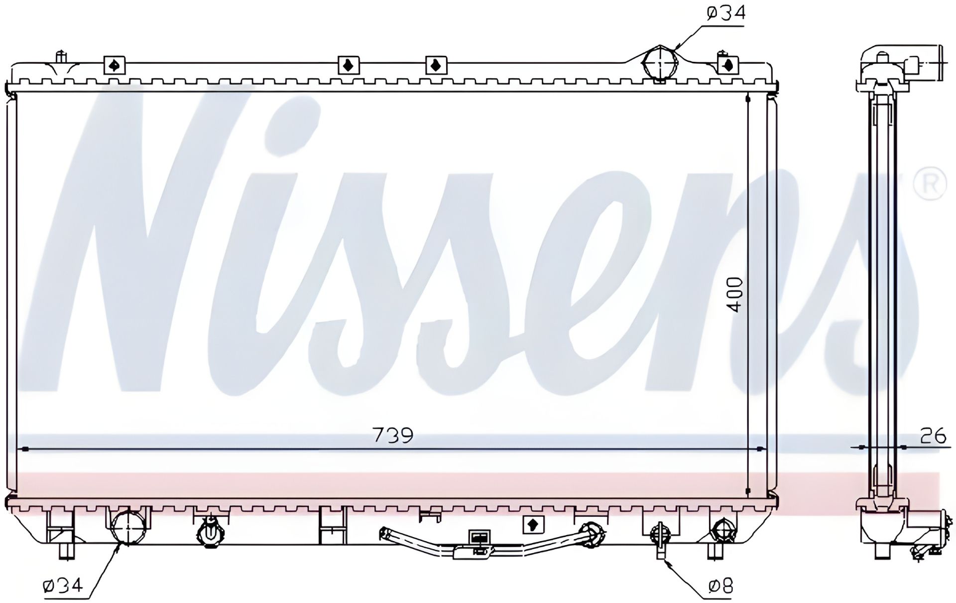 Радіатор для LEXUS ES/TOYOTA CAMRY від NISSENS (647541) Радіатор для LEXUS ES/TOYOTA CAMRY від NISSENS (647541)