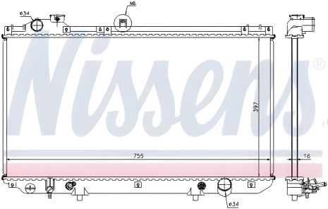 Охлаждающий радиатор Lexus GS, Nissens (64762) Охлаждающий радиатор Lexus GS, Nissens (64762)