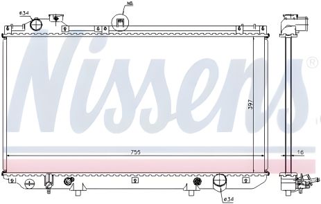 Охлаждающий радиатор Lexus GS, Nissens (64762) Охлаждающий радиатор Lexus GS, Nissens (64762)