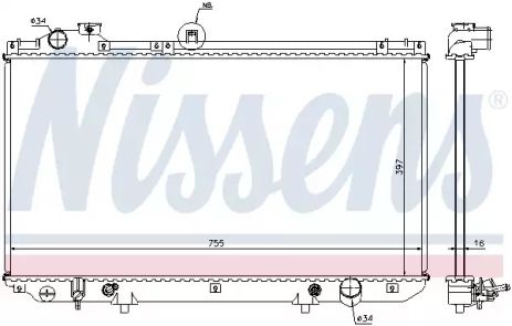 Радиатор охлаждения двигателя LEXUS GS, NISSENS (64762)