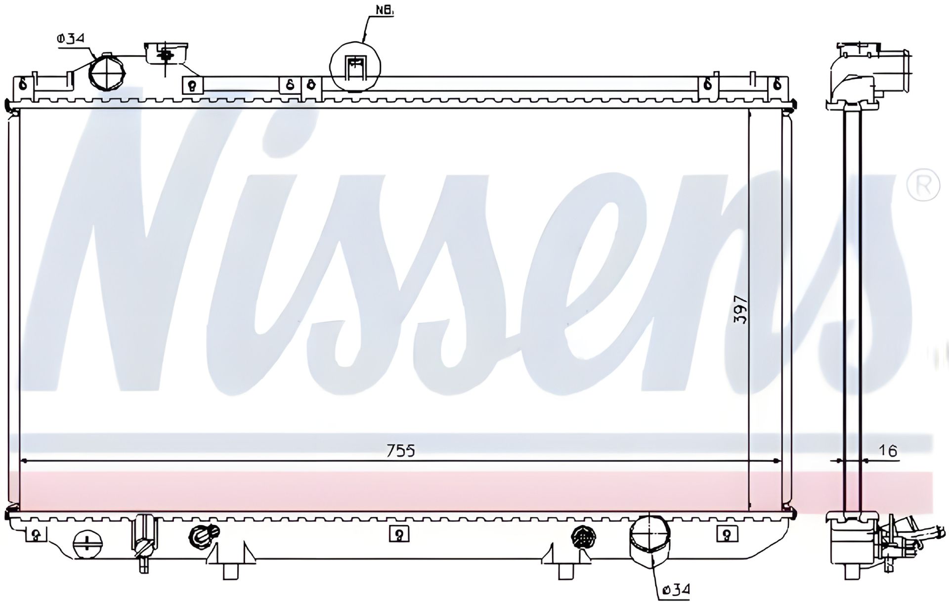 Охолодження двигуна радіатор LEXUS GS, NISSENS (64762) Охолодження двигуна радіатор LEXUS GS, NISSENS (64762)