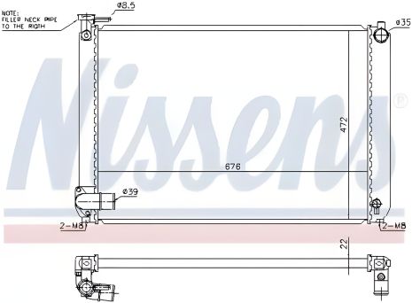 Охолоджувальний радіатор двигуна LEXUS RX, NISSENS (646913) Охолоджувальний радіатор двигуна LEXUS RX, NISSENS (646913)