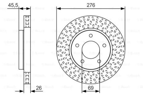 Brake Dodge Caliber, Bosch (0986479U40)