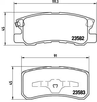 Комплект гальмівних колодок, дискове гальмо LANCIA FLAVIA, HYUNDAI H-1, BREMBO (P54031)