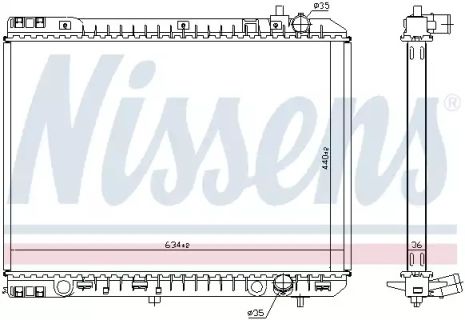 Радіатор охолодження двигуна KIA CARNIVAL, NISSENS (666230)