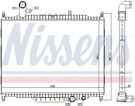 Двигуна радіатор охолодження LAND ROVER, NISSENS (64332)