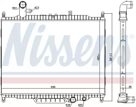 Радиатор охлаждения двигателя LAND ROVER, NISSENS (64332)