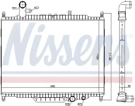 Двигуна радіатор охолодження LAND ROVER, NISSENS (64332)