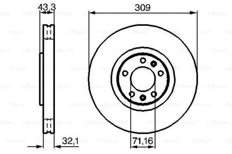 Диск тормозной PEUGEOT 607, BOSCH (0986479027)