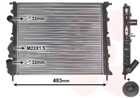 Двигуна охолодження Радіатор DACIA SANDERO, RENAULT THALIA, Van Wezel (43002197)