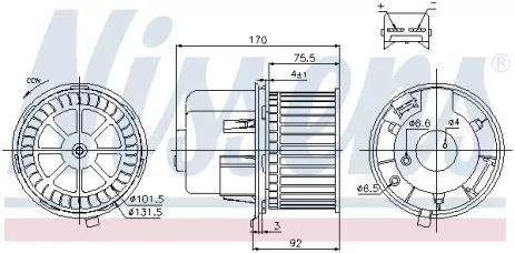 Вентилятор салона FORD TRANSIT, NISSENS (87061)