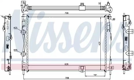 Радиатор охлаждения двигателя NISSAN QASHQAI, NISSENS (67361)