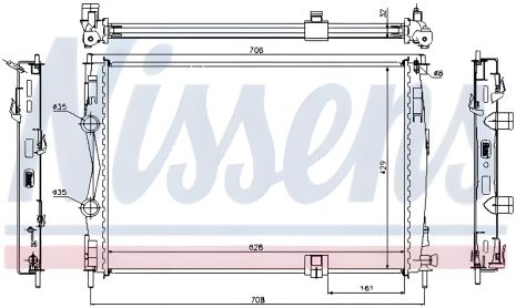 Системный радиатор двигателя NISSAN QASHQAI, NISSENS (67361)