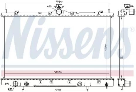 Радіатор охолодження двигуна MITSUBISHI GRANDIS, NISSENS (628975)