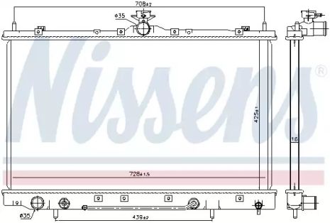 Радиатор охлаждения двигателя MITSUBISHI GRANDIS, NISSENS (628975)