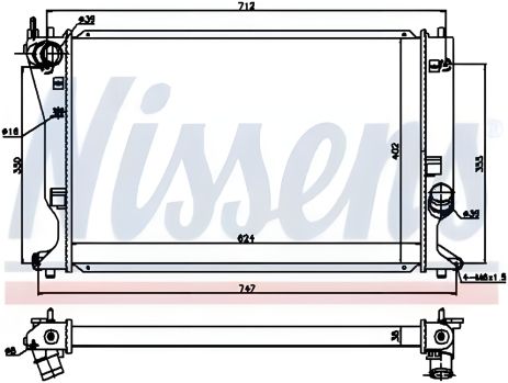 Охолодження двигуна радіатор TOYOTA AVENSIS, NISSENS (64695)