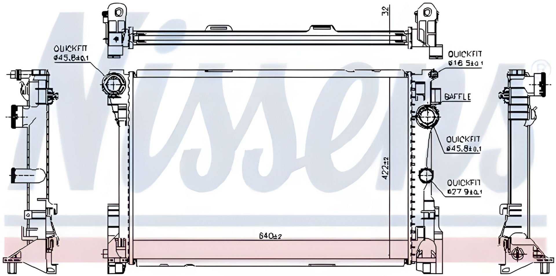 Двигатель охлаждающий радиатор для MERCEDES-BENZ SLC, от NISSENS (67167) Двигатель охлаждающий радиатор для MERCEDES-BENZ SLC, от NISSENS (67167)